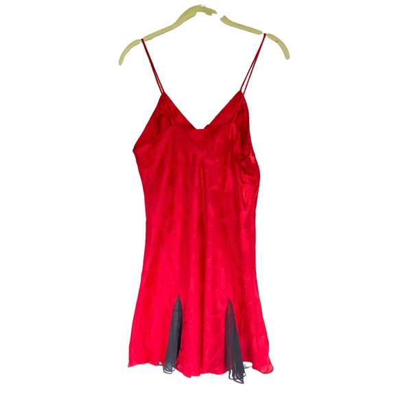 Victoria’s Secret Vintage Gold Tag Red Floral Lingerie Satin Dress - Picture 3 of 7